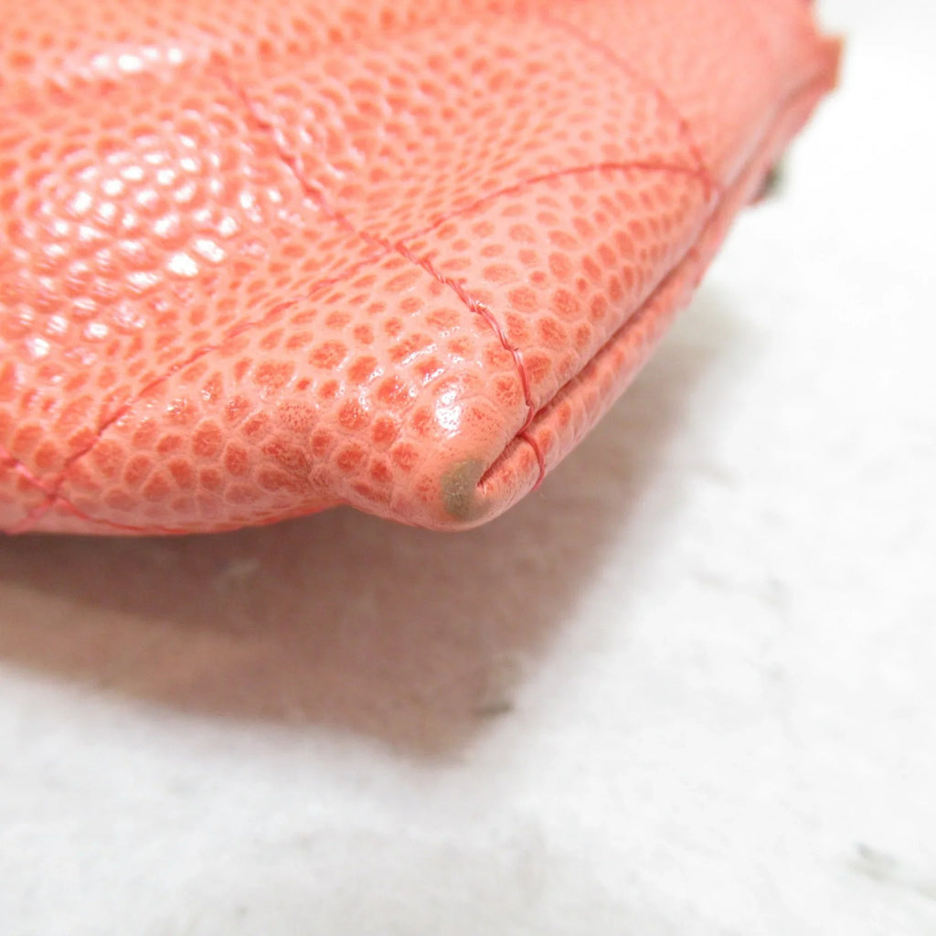 (Grained Caviar Pink (Good) CHANEL Skin Chain Calf) wallet Pre-Owned