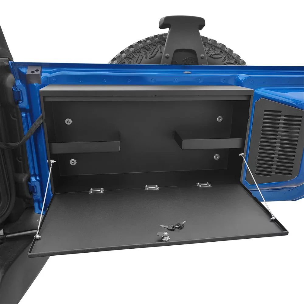 Folding Lockable 2021-2023 Fit Storage Tailgate Black Box Table Road Ford Steel Bronco Hooke