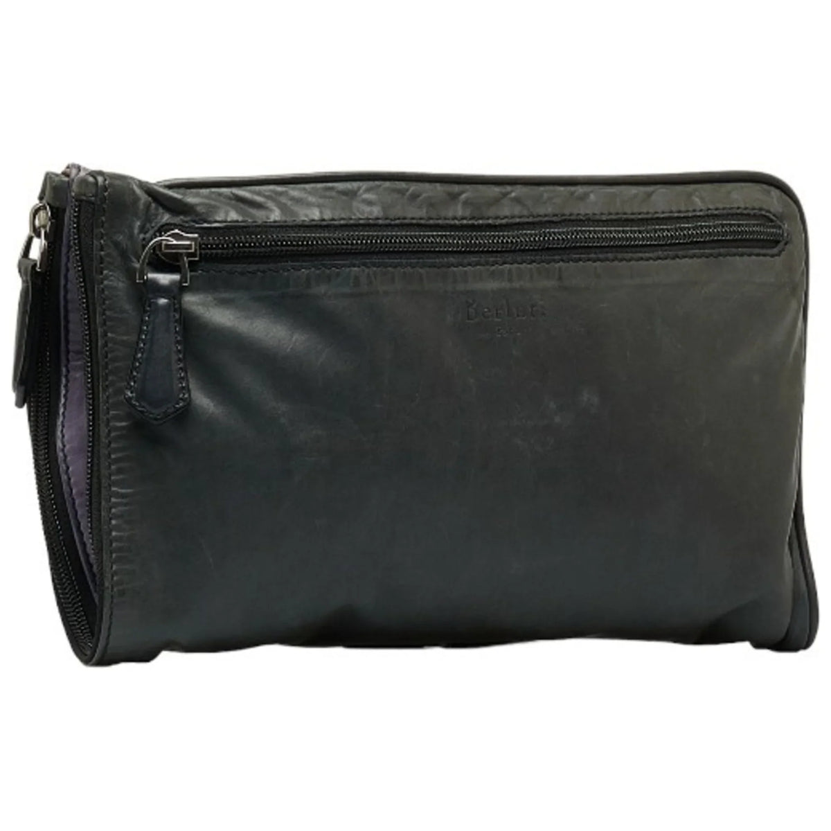 Pre-Owned Leather Purple Berluti Clutch Men's Second (Good) Gray Bag