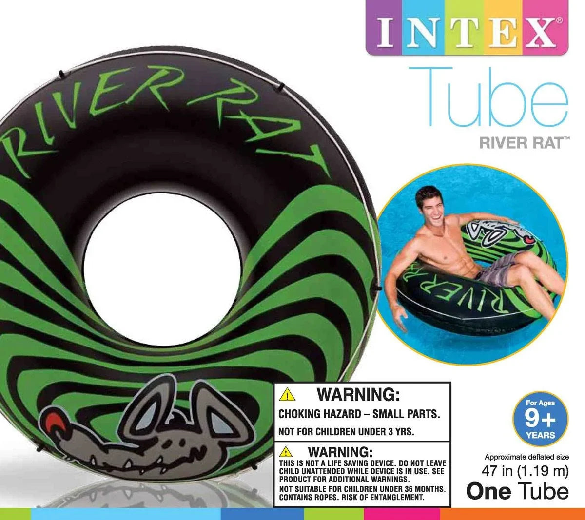Rat Raft 48-Inch Intex or River Tube (10 Pool, Inflatable Pack) River For Lake,