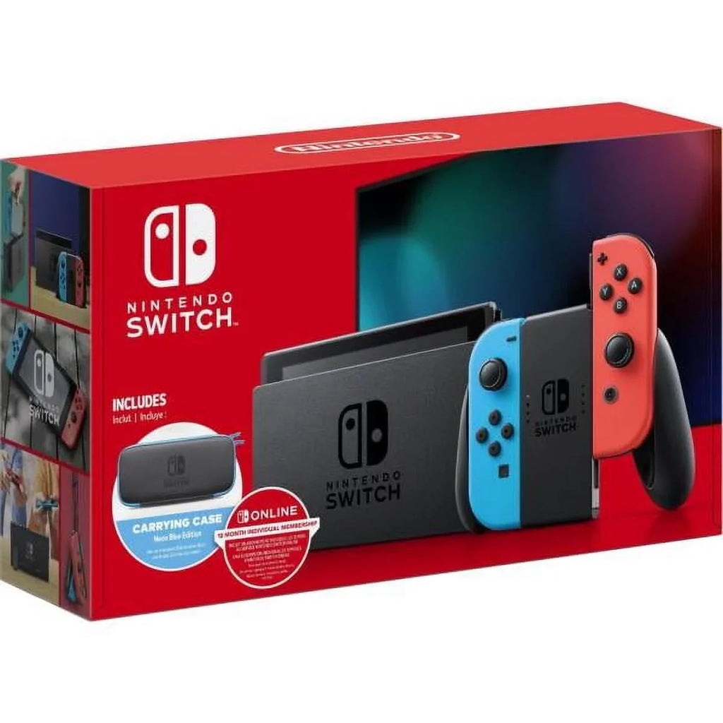 '+ + Month Blue&Red Switch Joy-Con Membership Nintendo 12 Neon Carrying Case