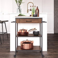 Brown Metal Counter Kitchen Black Storage, Stainless Pantry Cart, Top, Frame, DHP Steel Kane