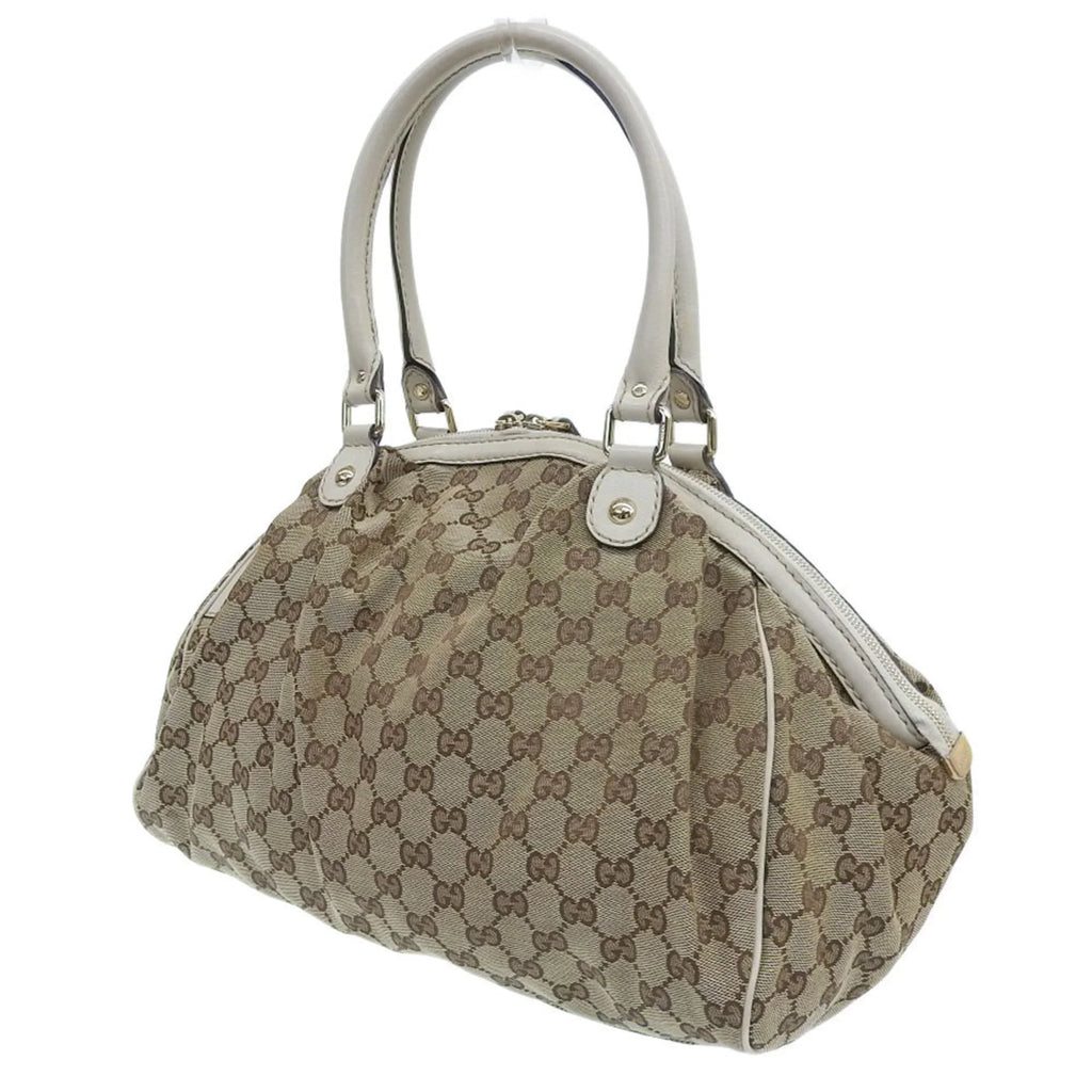 bag Pre-Owned leather canvas GUCCI (Good) Gucci handbag tote 223974 506631 beige GG