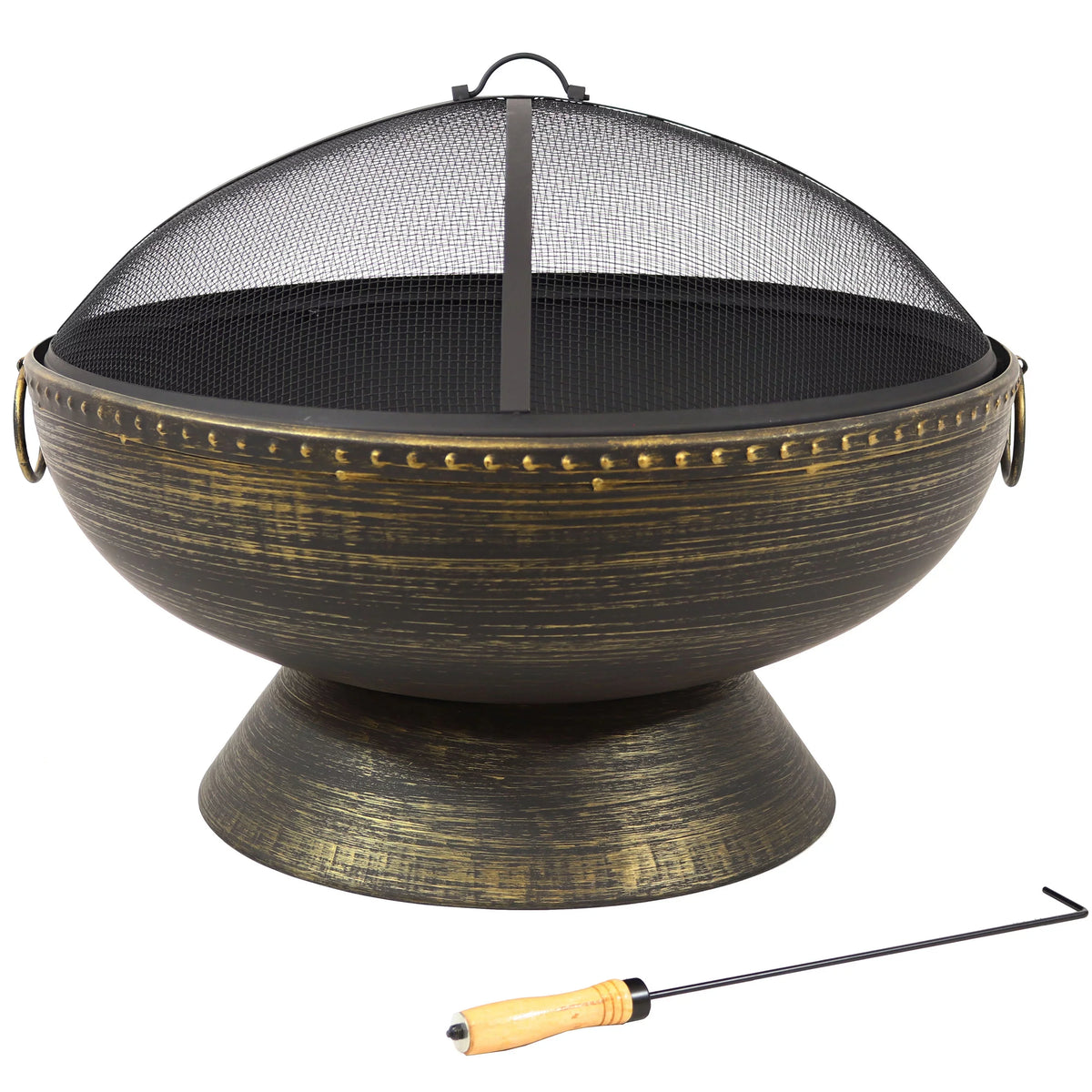 Royal Fire Spark Sunnydaze Steel with Poker and Outdoor Pit Screen 30"