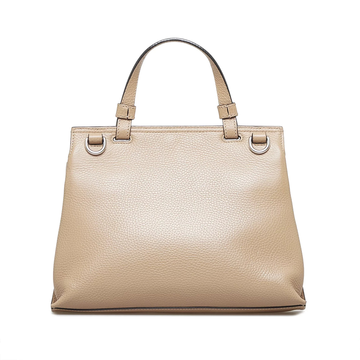 Leather Daily Pre-Owned Satchel Calf (Good) Medium Gucci Brown Bamboo Authenticated Unisex
