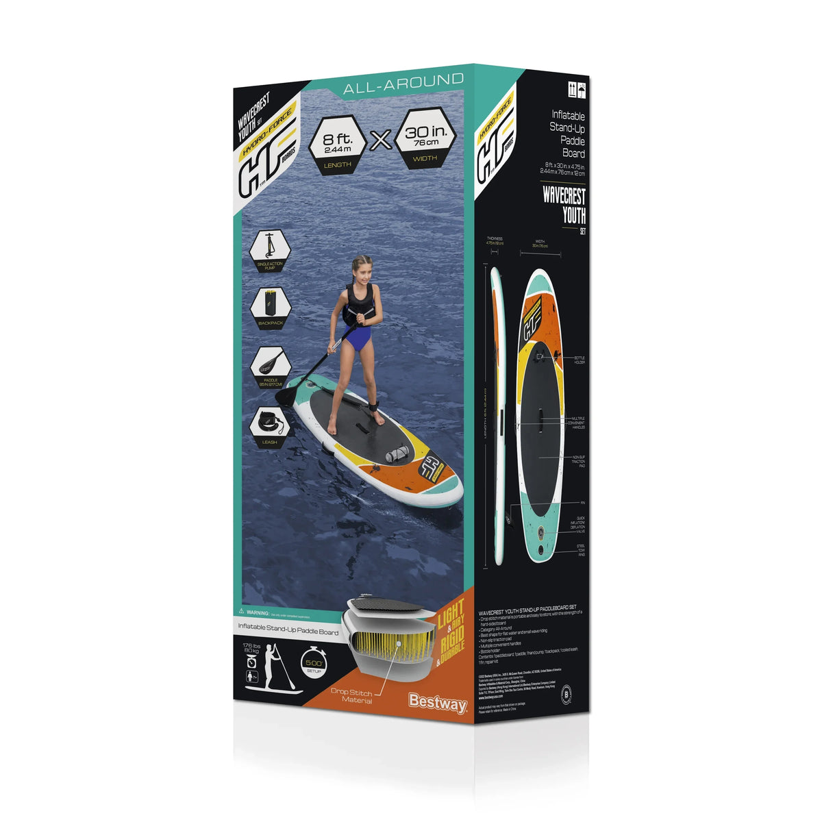 Hydro-Force Youth Wavecrest Inflatable Paddleboard Stand-Up
