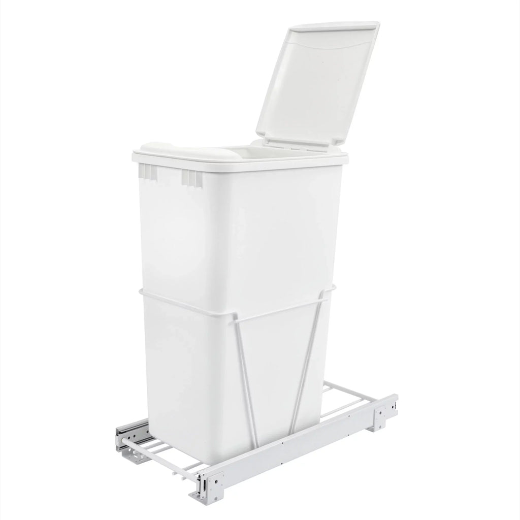 S Rev-A-Shelf Out for White, Pull Sliding Kitchen, Can Trash Qt RV-12PB-50 50