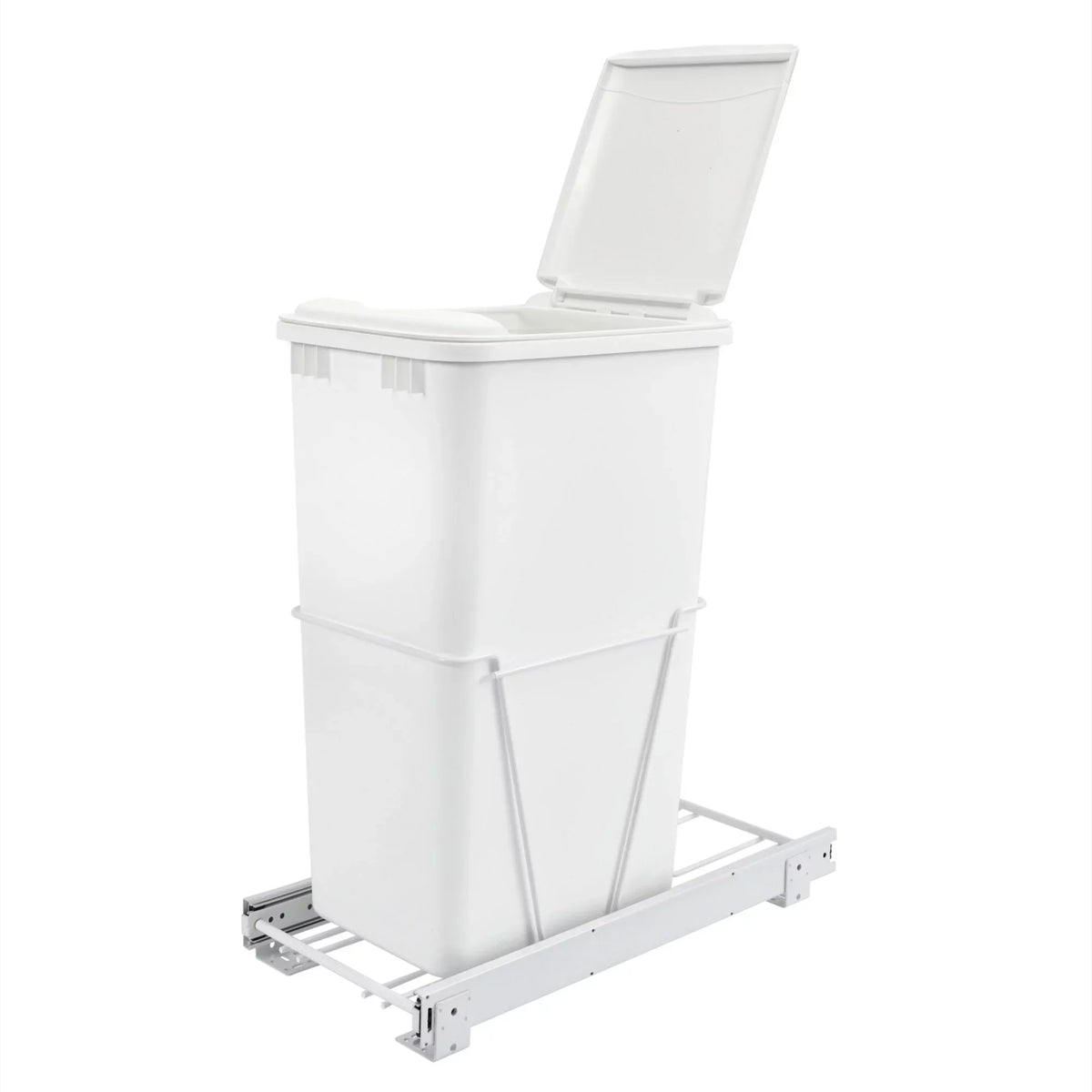 S Rev-A-Shelf Out for White, Pull Sliding Kitchen, Can Trash Qt RV-12PB-50 50