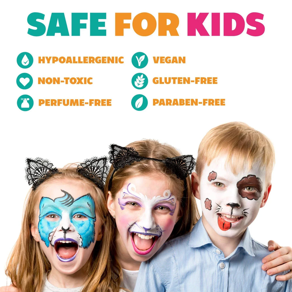 White Paints For Cosplay, & Safe Adults, Set, Face Makeup Painting Party, Kit Body Toxic And Non Special Black Paint Water Professional Kids Face Activated Effects
