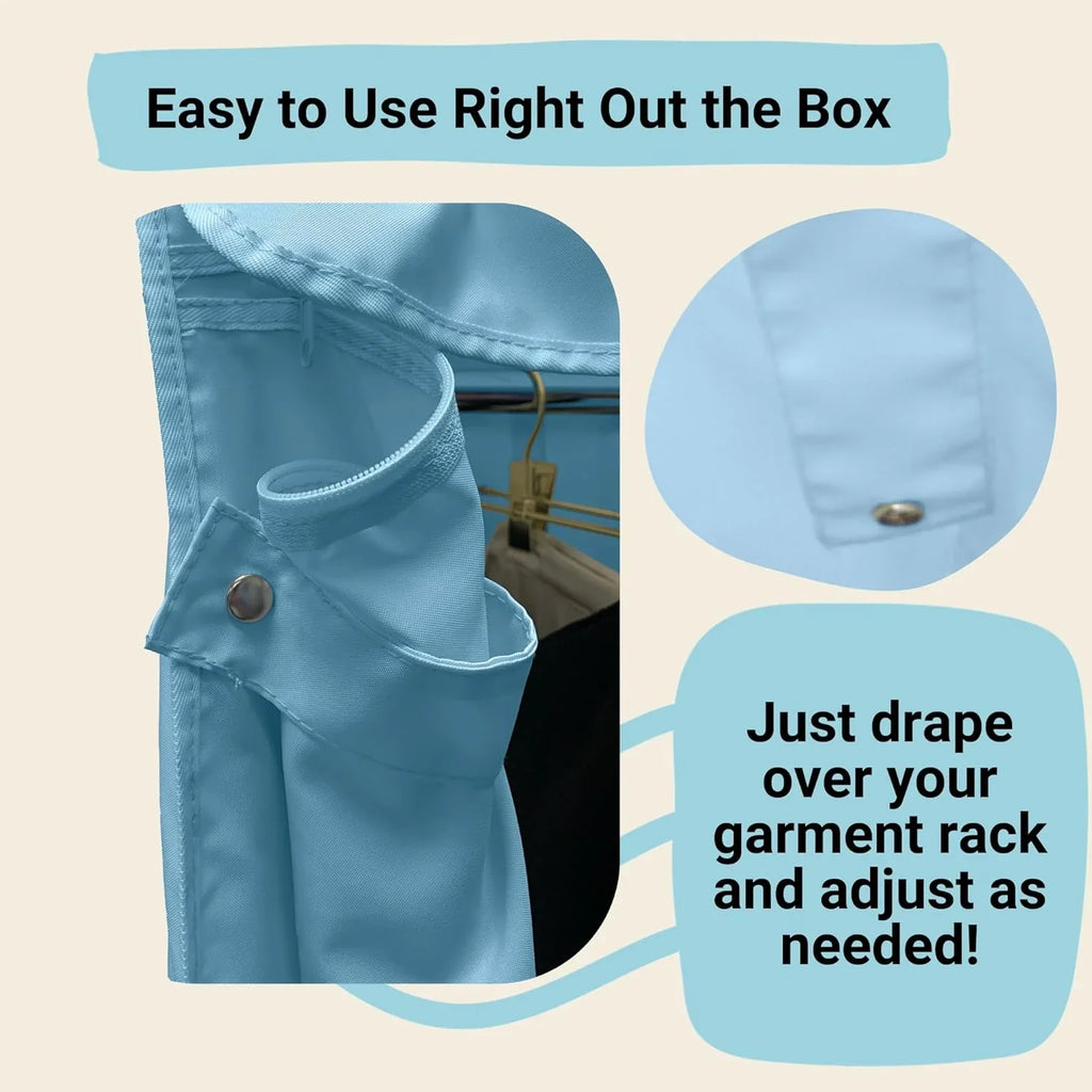 Room In ) Garment Keep Organized Dust Blue From Rack Your Looking Rolling Cover Your (Cover (48"W 18"D - 75"H) Glacier Clothes X X Portable