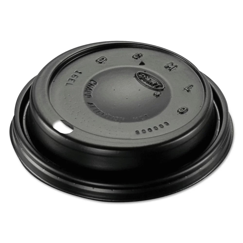 Sipper (1000/Carton) Plastic 16ELBLK Dome Cappuccino Dart Black - Lids