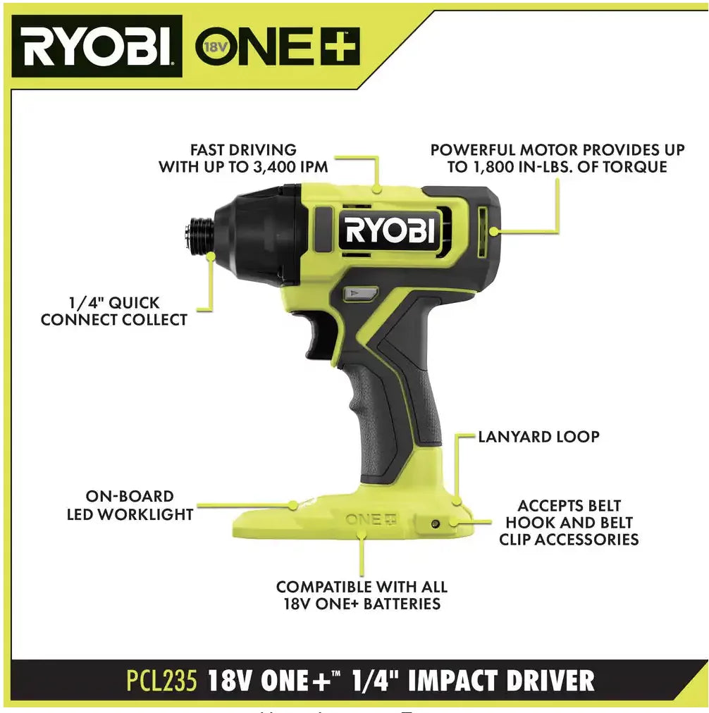 18V Cordless 1.5 Battery, and ONE+ 6-Tool Kit Charger Combo Battery, 4.0 Ah with RYOBI Ah