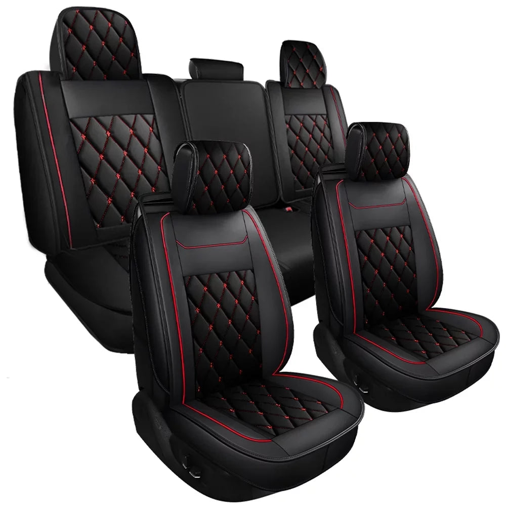 Set, Car Crew,Double,Extended HD Covers GMC Sierra Fit Pickup Cab 2007-2023 / Silverado Seat Truck(Full 1500/2500 Full 3500 Black-Red) or for Set HD