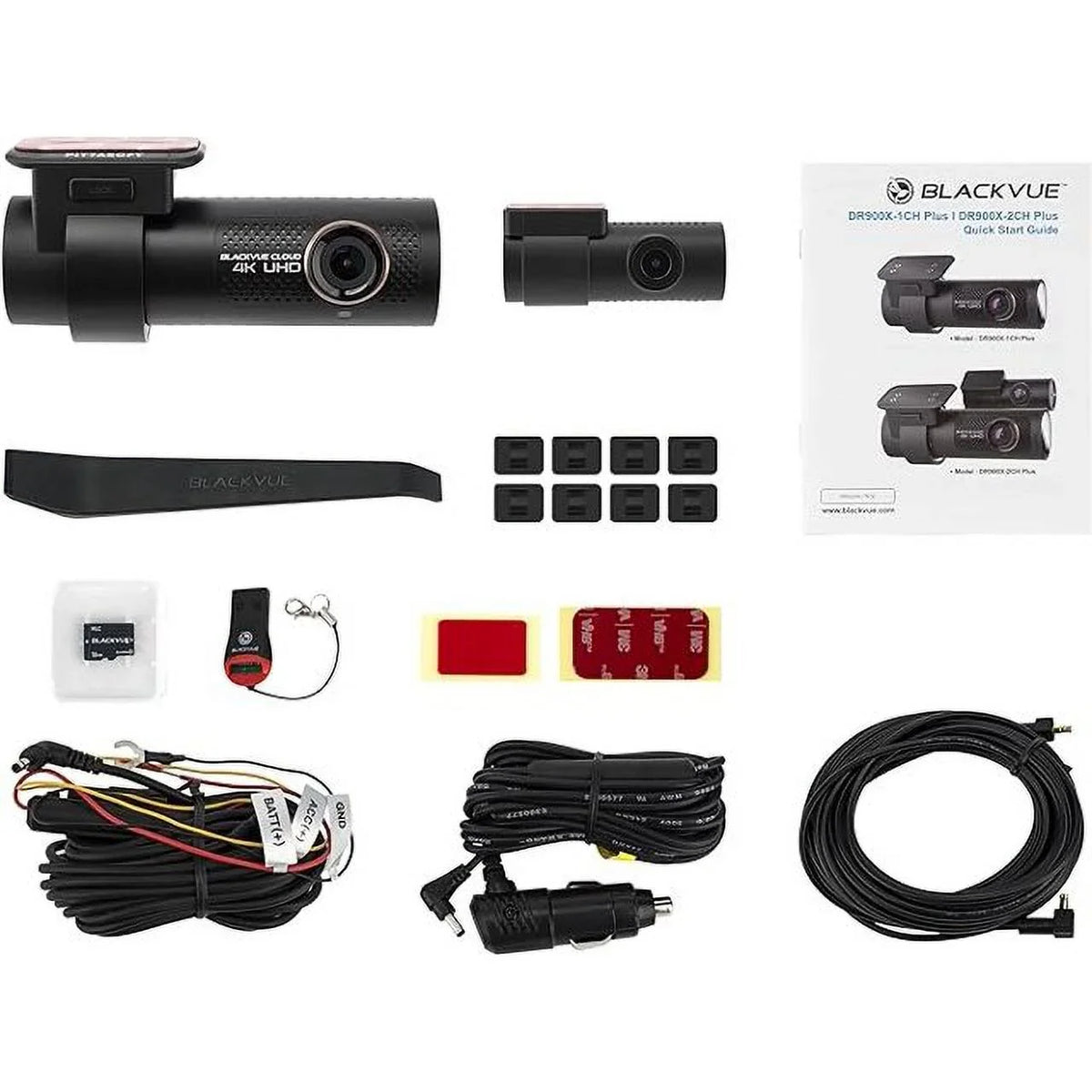 DR900X-2CH Plus Card Dashcam, BlackVue Wi-Fi, Cloud Built-in 4K Open 32GB Box with microSD GPS UHD