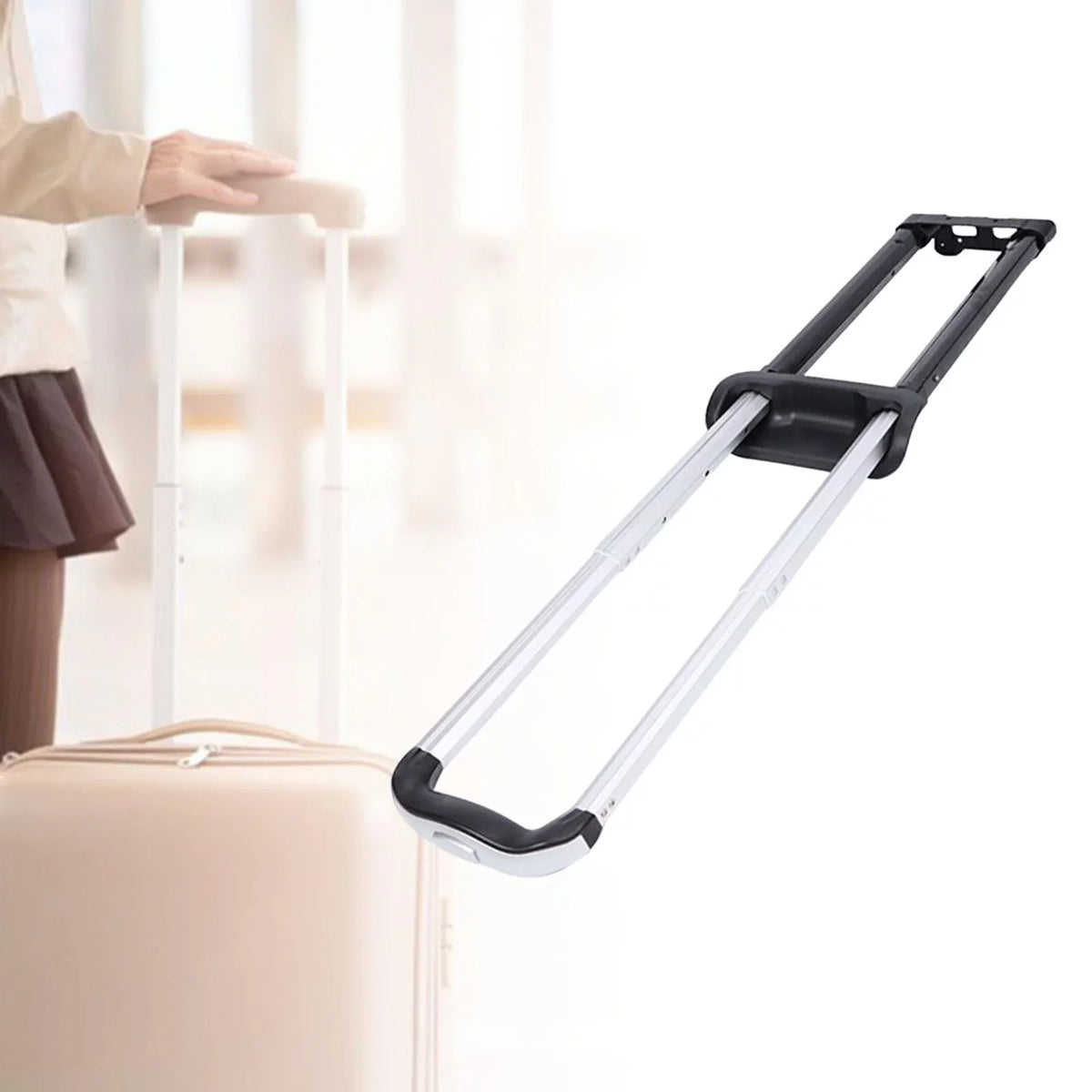 Cart Suitcase Sections Telescoping Luggage for Black Pull Trolley Bucket Handle, Three Rod, , Parts adjustable Ice Speaker Case Replacement
