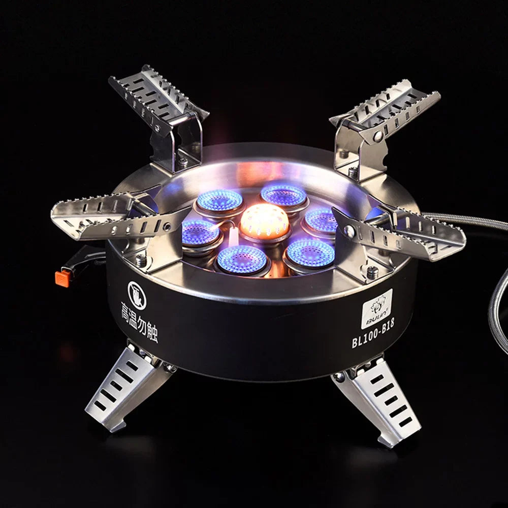 18000W Ignition Fishing High Windproof Hiking Stove, ammoon Backpacking Gas Traveling Piezo Stove, Stove, Camping