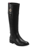 M Zip-Up Heel TOMMY Boot Block HILFIGER Padded 7 Imina Flex Gore Black Riding Logo Womens WC