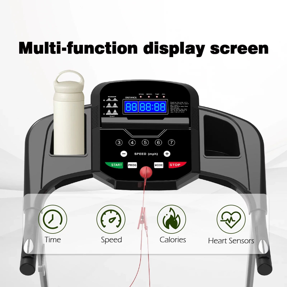 Inolait Black Folding Electric Machine, Treadmill 1.5HP Running