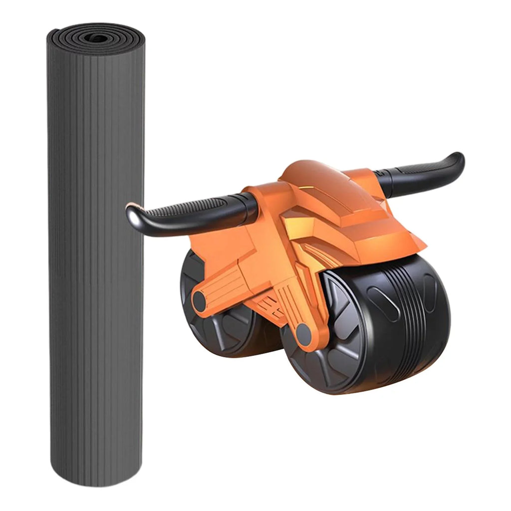 Training Equipment Orange Wheel for Body Abdominal Building with Wheel Abdominal Widened Muscle Workout Roller, Double Double Wheels Mat