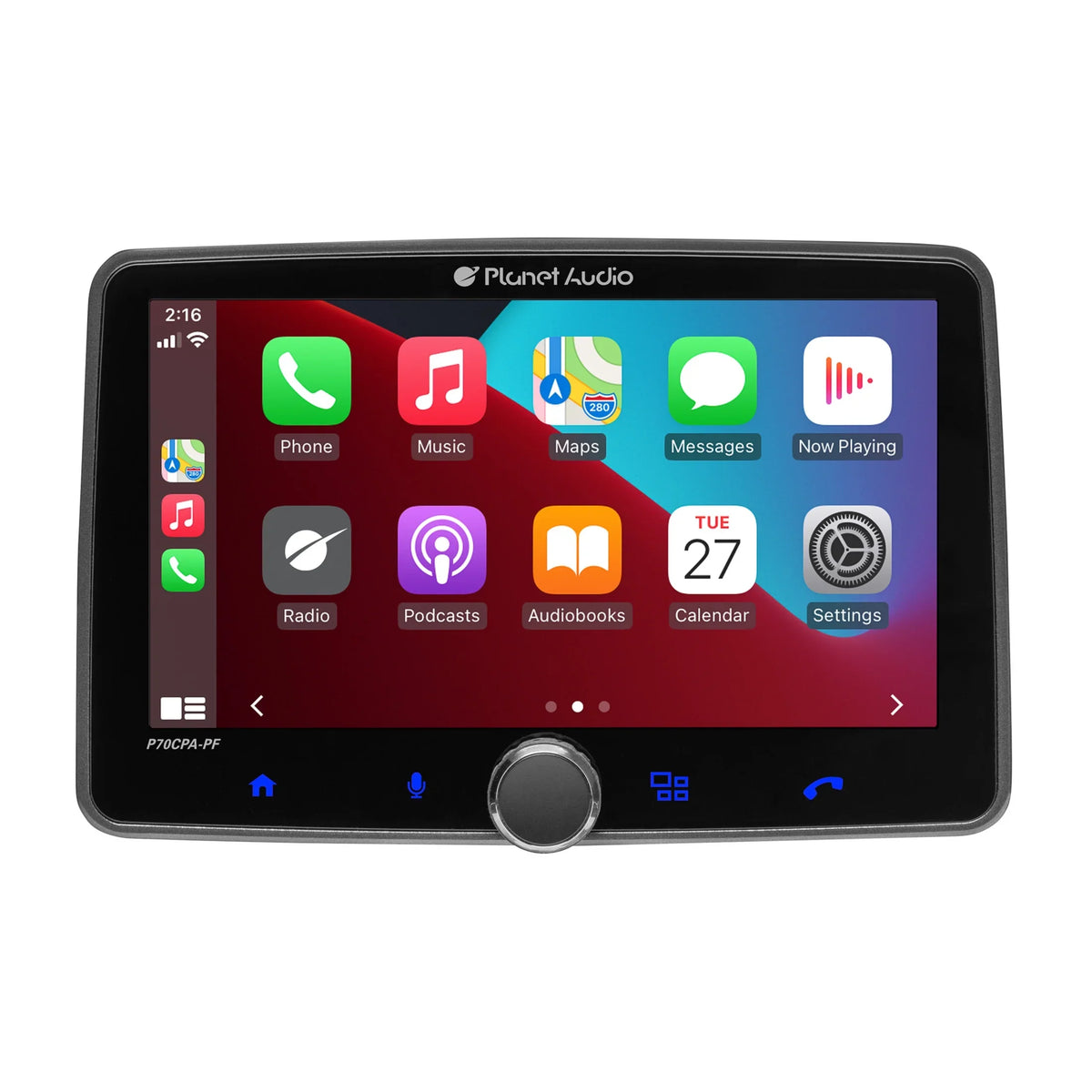 No Planet Audio Stereo - CD P70CPA-PCF Apple Single Android DVD Din, Player, Car Receiver, Inch Backup Auto, 7 CarPlay, Touchscreen, Bluetooth, Camera Radio AM/FM