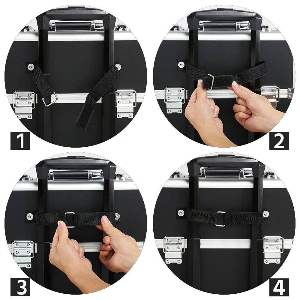 Large Train Makeup Capacity Cosmetic Case Case Case Aluminum Professional 3-in-1 Makeup Travel Trolley