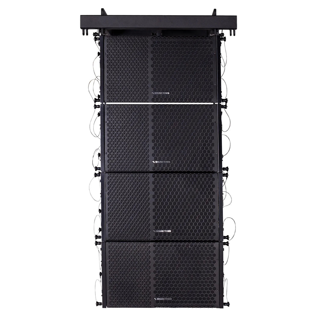 Clubs, Line 1 ZETHUS and Restaurants, X 10-inch Speaker Series for Stages, Array Four Black Line System Sound Powered Town Array Churches Compact with Bars, Schools Speakers,