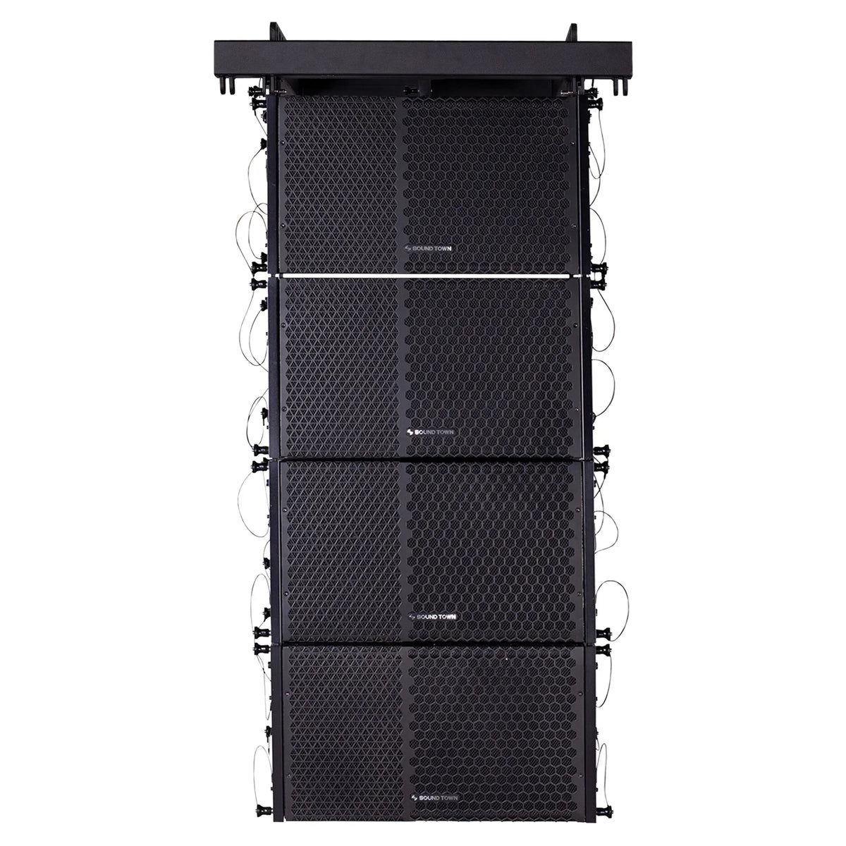 Clubs, Line 1 ZETHUS and Restaurants, X 10-inch Speaker Series for Stages, Array Four Black Line System Sound Powered Town Array Churches Compact with Bars, Schools Speakers,