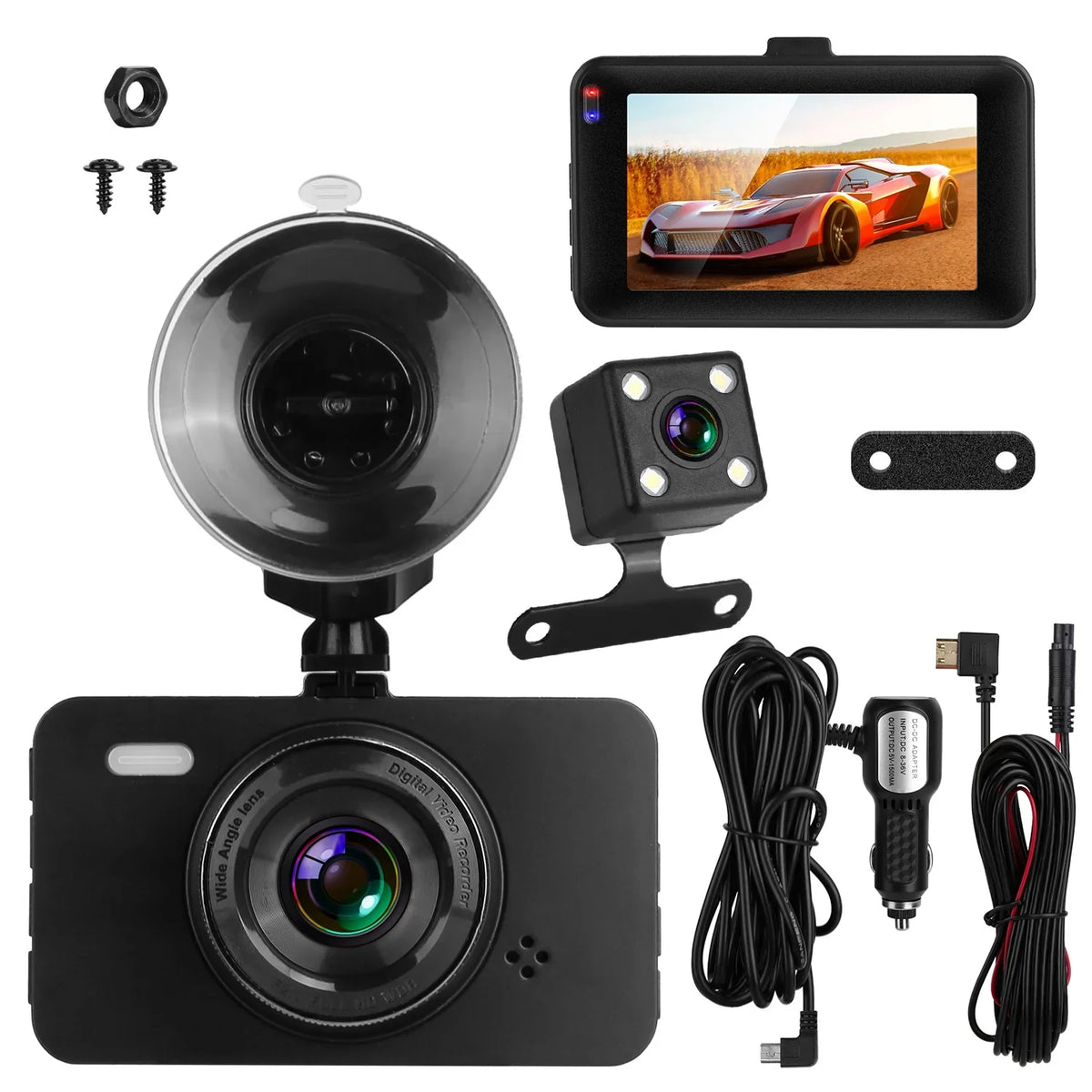 Recording with Loop Night Vision Motion iMounTEK Camera Not Dash Dual (32G Car MMC Rear Recorder Video DVR Front Car Detection 1080P G-Sensor Included) Cam Card