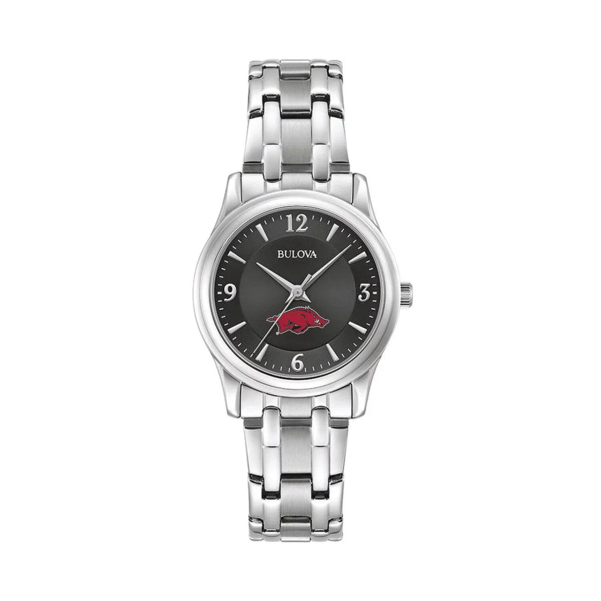 Arkansas Stainless Bulova Corporate Steel Black Women's Watch Collection Razorbacks