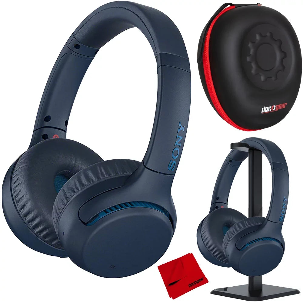 Deco - Bundle Gear Audio Headphones WH-XB700 with Sony Wireless BASS EXTRA Blue