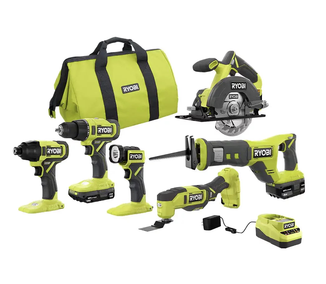 18V Cordless 1.5 Battery, and ONE+ 6-Tool Kit Charger Combo Battery, 4.0 Ah with RYOBI Ah