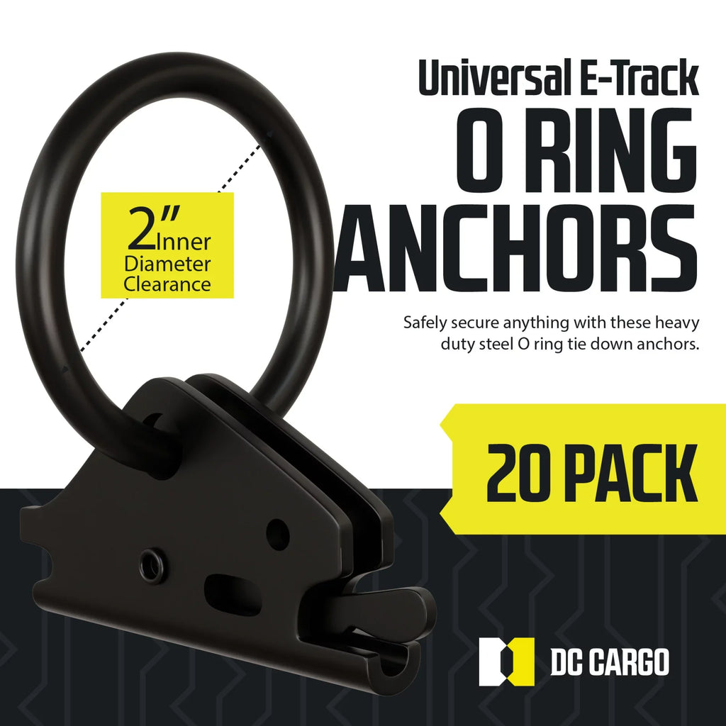 System Tie-Down Track Ring Cargo in Fittings, TieDown Down to Pickup" ETrack Steel, Spring Enclosed/Flatbed E Tie Loads Anchors w/ Truck, Trailer, Rails "20 O E-Track Van,