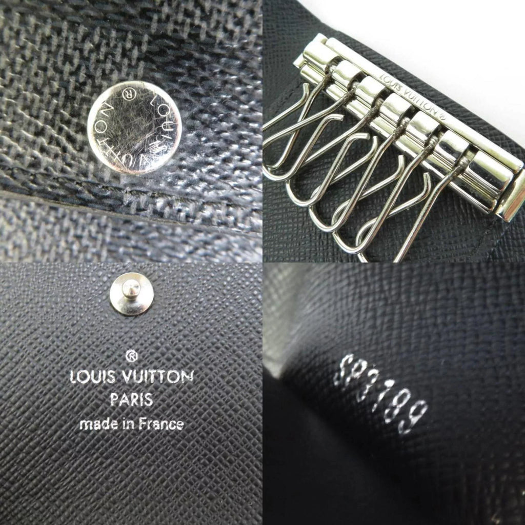 Louis Graphite Canvas Men's Black 6 VUITTON Key M62662 Multicle Pre-Owned Damier Case Vuitton (Good) LOUIS