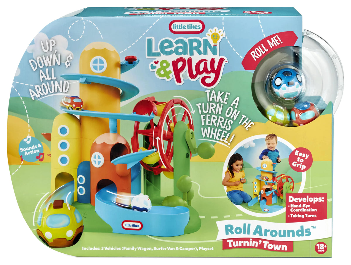Months for Play & Roll Playset Toddlers Toy Cars and Ages Arounds Tikes Little and 18 Up Turnin' Town, Learn