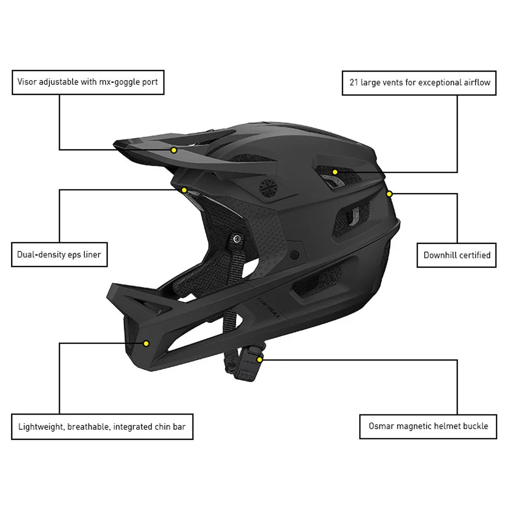 And Downhill Mountain Freeride Ideal Bike Helmet Helmet Off-road Enhanced Helmet,Mountain Adjustable Downhill Visor Cycling With - Helmet And Safety Visor Adventures Mtb Bike And Safety
