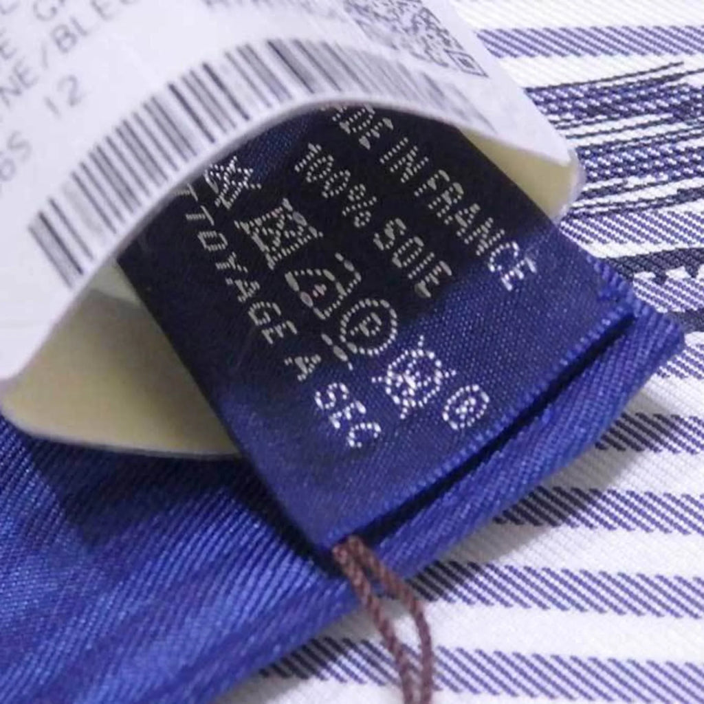 Pre-Owned navy Hermes x white (Good) HERMES ladies GALA 90 silk BRIDES scarf Carre de