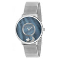 Women Stainless Of Black Quartz Pearl Watch, Steel Mother Mesh