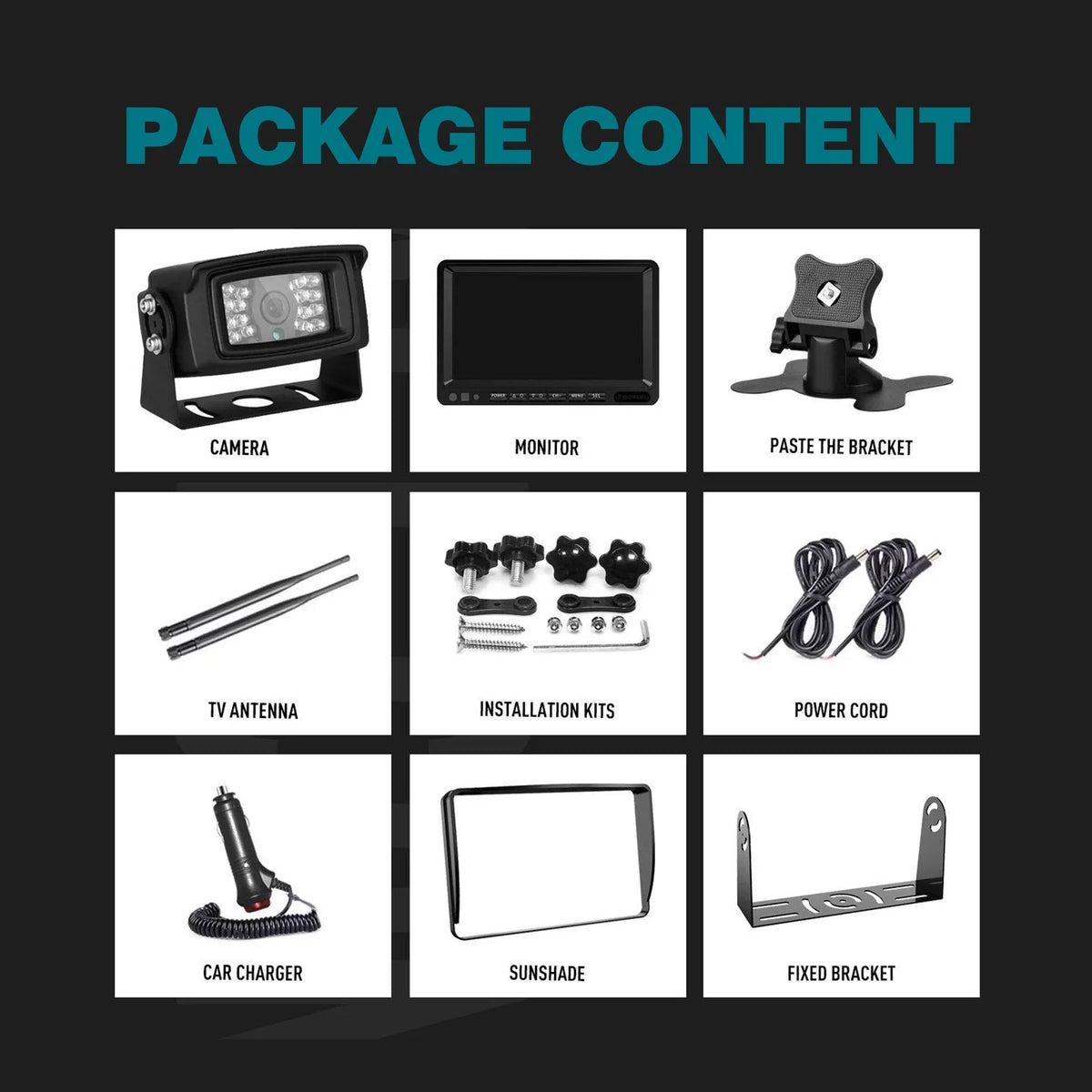 Trailer Camera Wireless Truck Rear 1080P 1CH AHD Kit Backup for 7" View Display