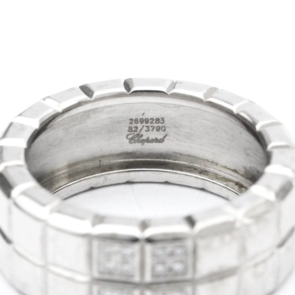 Ice 82/3790 Chopard White (Good) Gold Diamond Ring Band Cube Fashion Pre-Owned (18K)