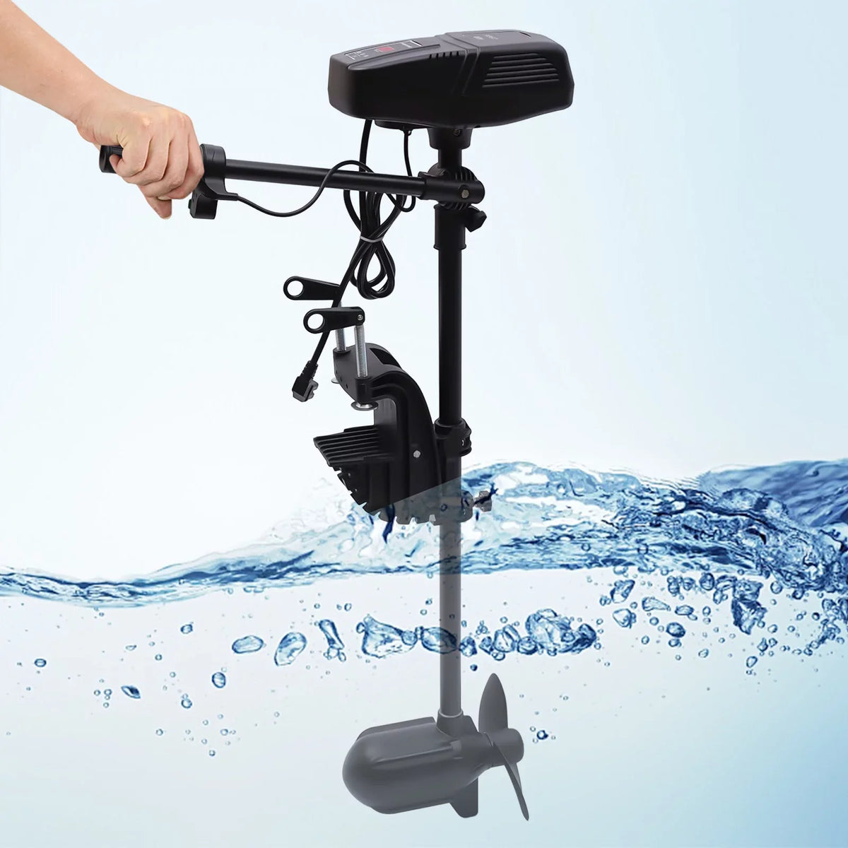 Trolling 2300RPM LED Rotatable Motor 48V Electric 360° Brushless Display Boat Motor Outboard Motor Engine Fishing 1400W Aiqidi