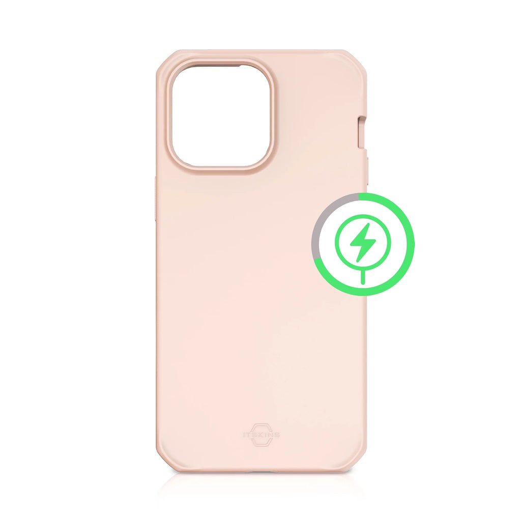 MAGSAFE LIGHT - CASE ITSKINS FOR COMPATIBLE - 14 (6.1") RECYCLED SILK SPECTRUM-R PINK MATERIALS 100% IPHONE SERIES PRO - -