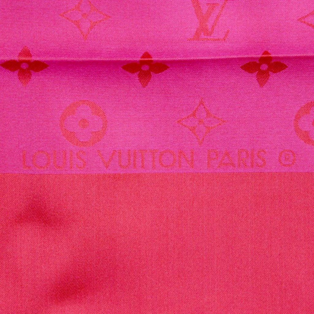 pink scarf 100% silk LOUIS Pre-Owned monogram (Good) VUITTON/Louis Vuitton