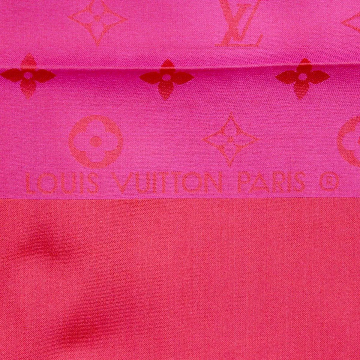 pink scarf 100% silk LOUIS Pre-Owned monogram (Good) VUITTON/Louis Vuitton