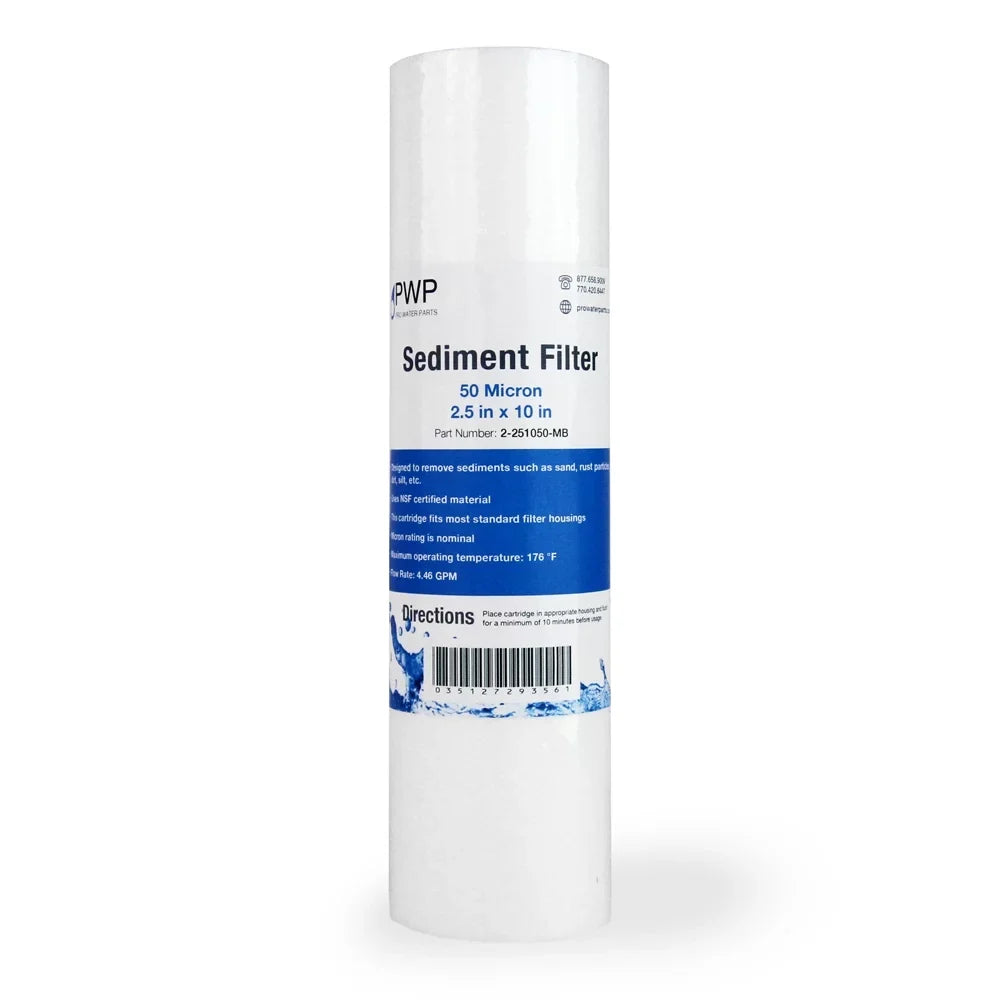 Sediment Blown Pack Micron 10x2.5" Standard Melt Filters 50 12 Water