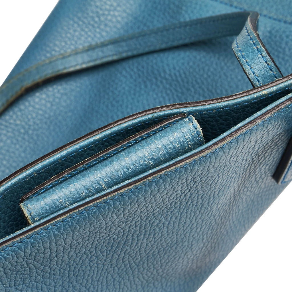 Swing Tote Blue Calf Women Bag Authenticated Leather Pre-Owned Medium (Good) Gucci