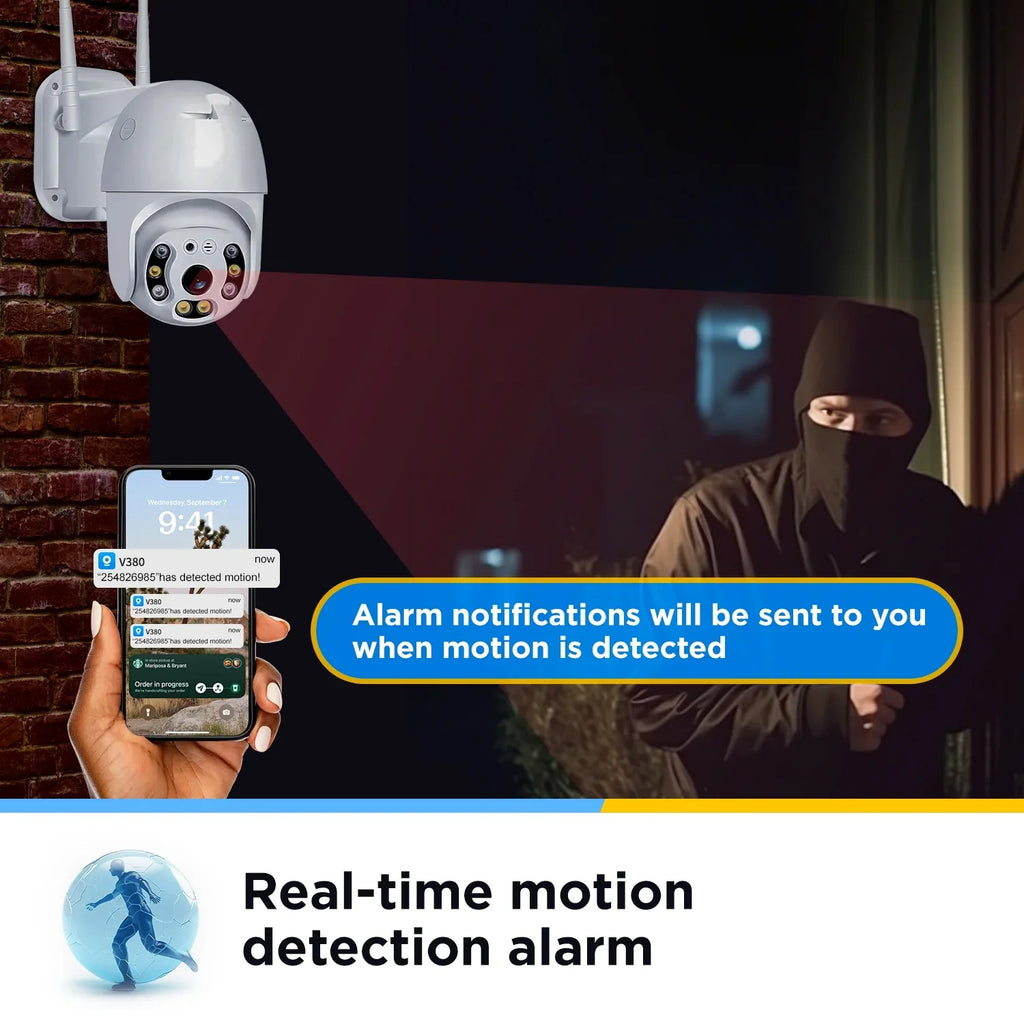 3mp Ultra Camera Night System, Outdoor for Security WiFi Hd Alarm With Camera Security 2k Waterproof 360 Home Vision, with Camera,