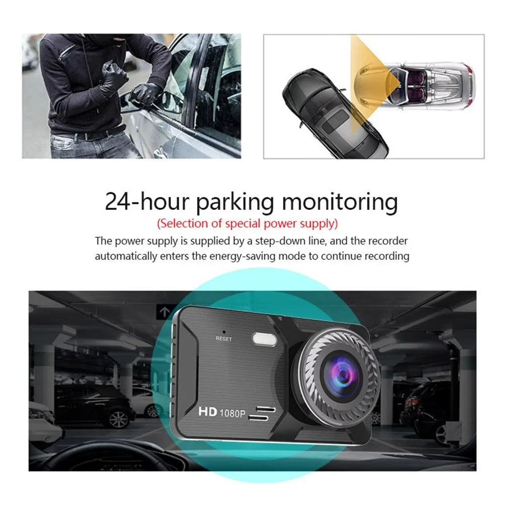 Screen Car Dual G-Sensor Dash Front Rear DVR Touch 4\\\" Recorder 1080P Cam Camera
