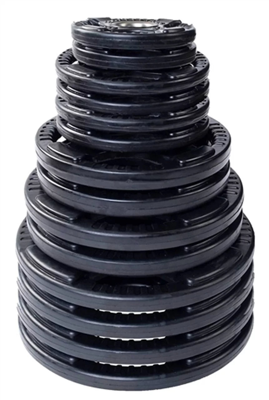 Weight (New) Set Grip Plate 395 French ft Bar w/7 Rubber lbs Fitness Olympic