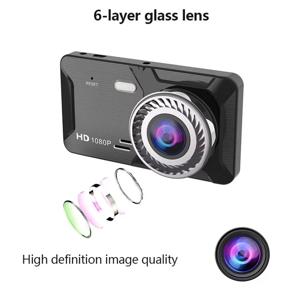 Screen Car Dual G-Sensor Dash Front Rear DVR Touch 4\\\" Recorder 1080P Cam Camera