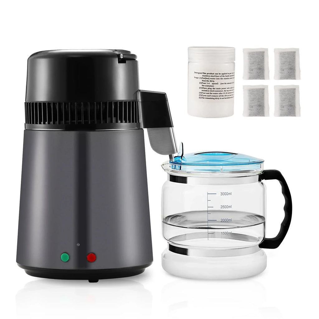 Steel Purifier Water Machine SKYSHALO Distiller 4L Countertop Interior Stainless